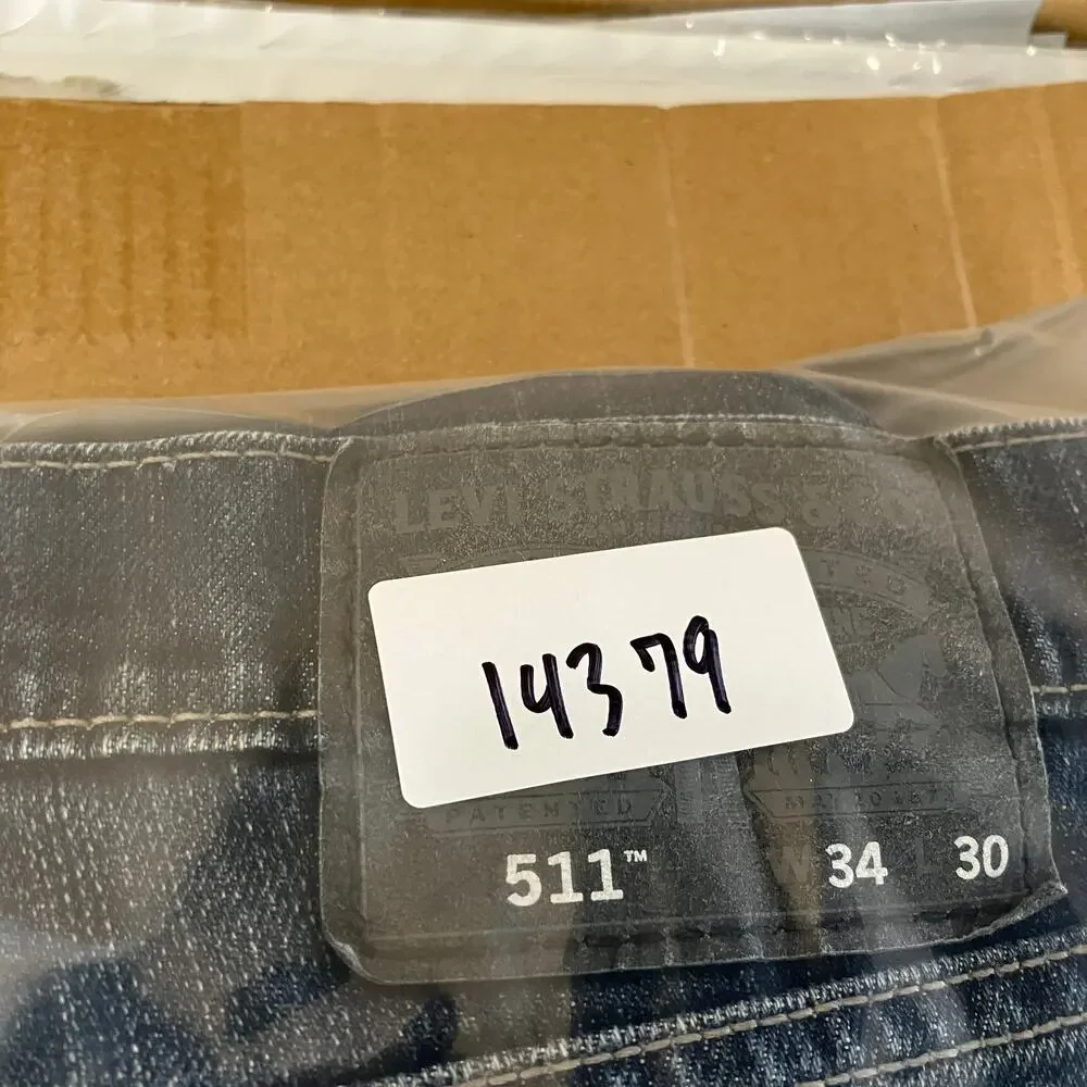 Levi's 511 Men's Jeans Size 34x30 Dark Wash Straight Leg Distressed Denim Casual